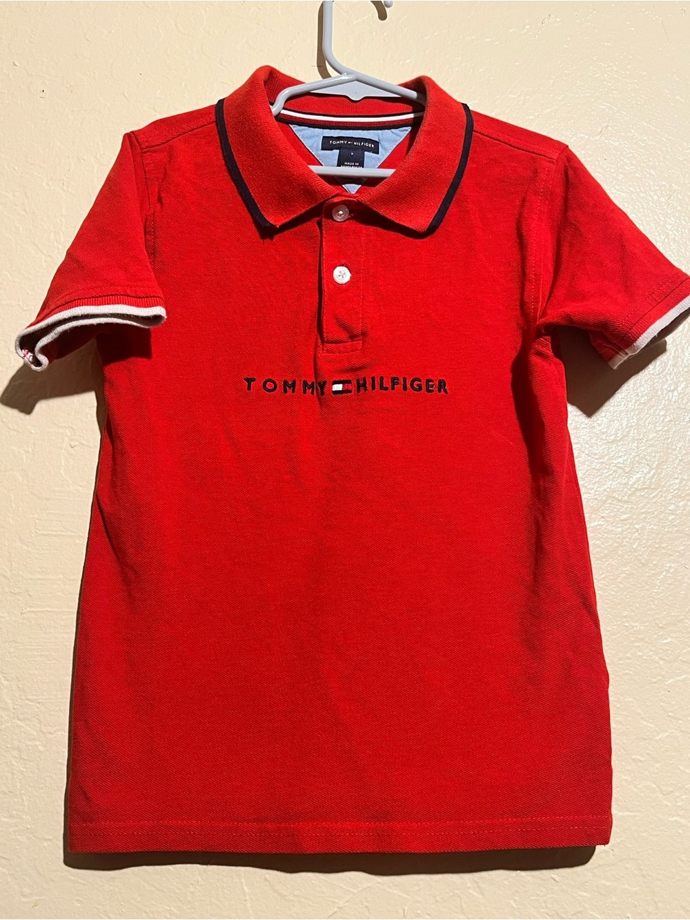 Tommy Hilfiger Red Polo with Contrast Trim